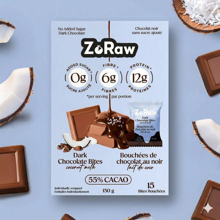 Three-box bundle of coconut chocolate bites with dark chocolate and natural coconut flavor, keto-friendly and low-sugar