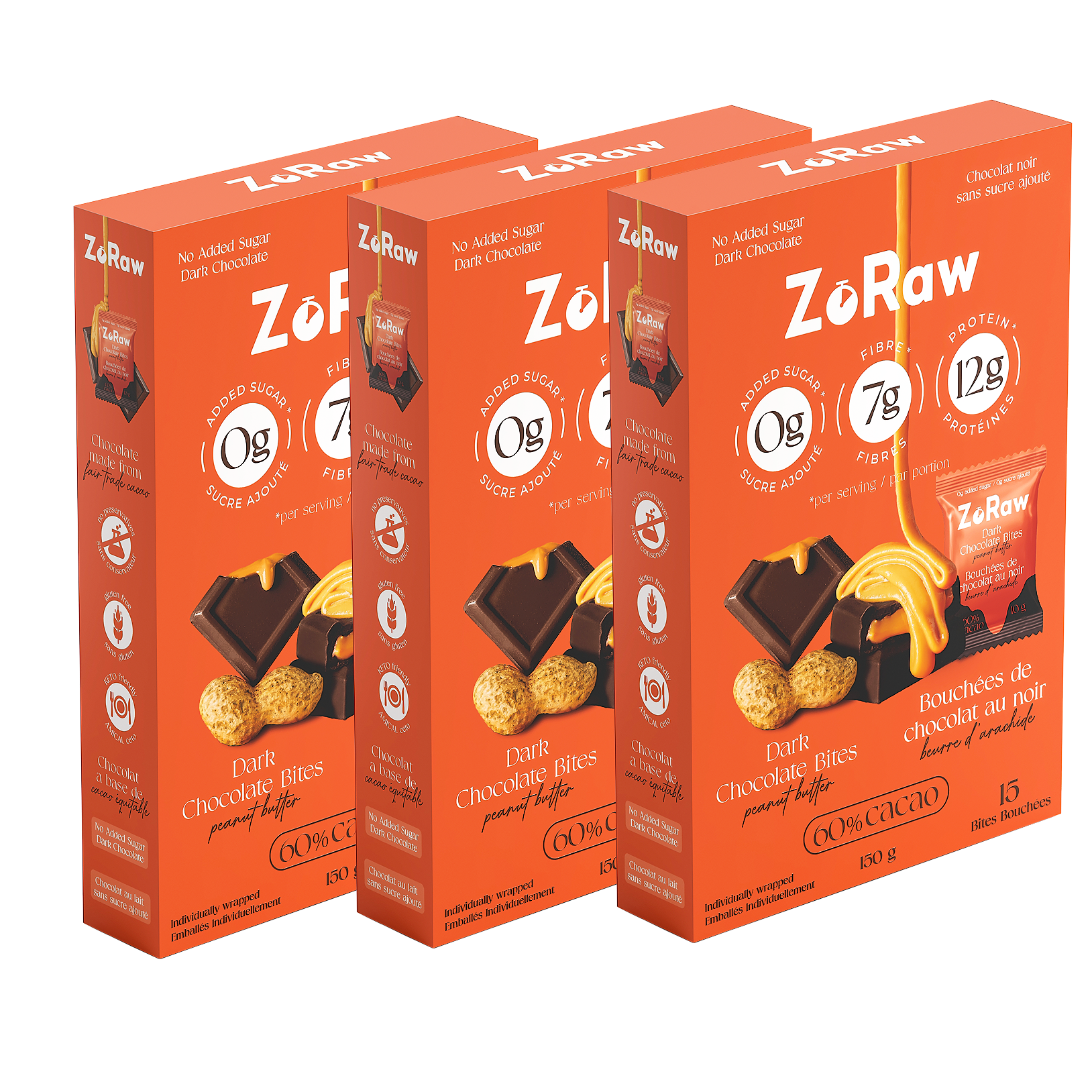 Dark Chocolate with Peanut Butter (3 Box Bundle) - Online Exclusive