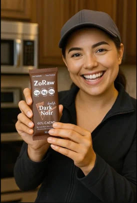 A bag of ZoRaw protein chocolate bars