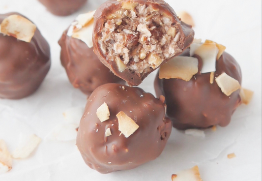Coconut Almond Protein Power Balls With Chocolate
