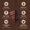 Box of 12 60% dark chocolate bars with no added sugar and 12g plant-based protein, keto and gluten-free snack