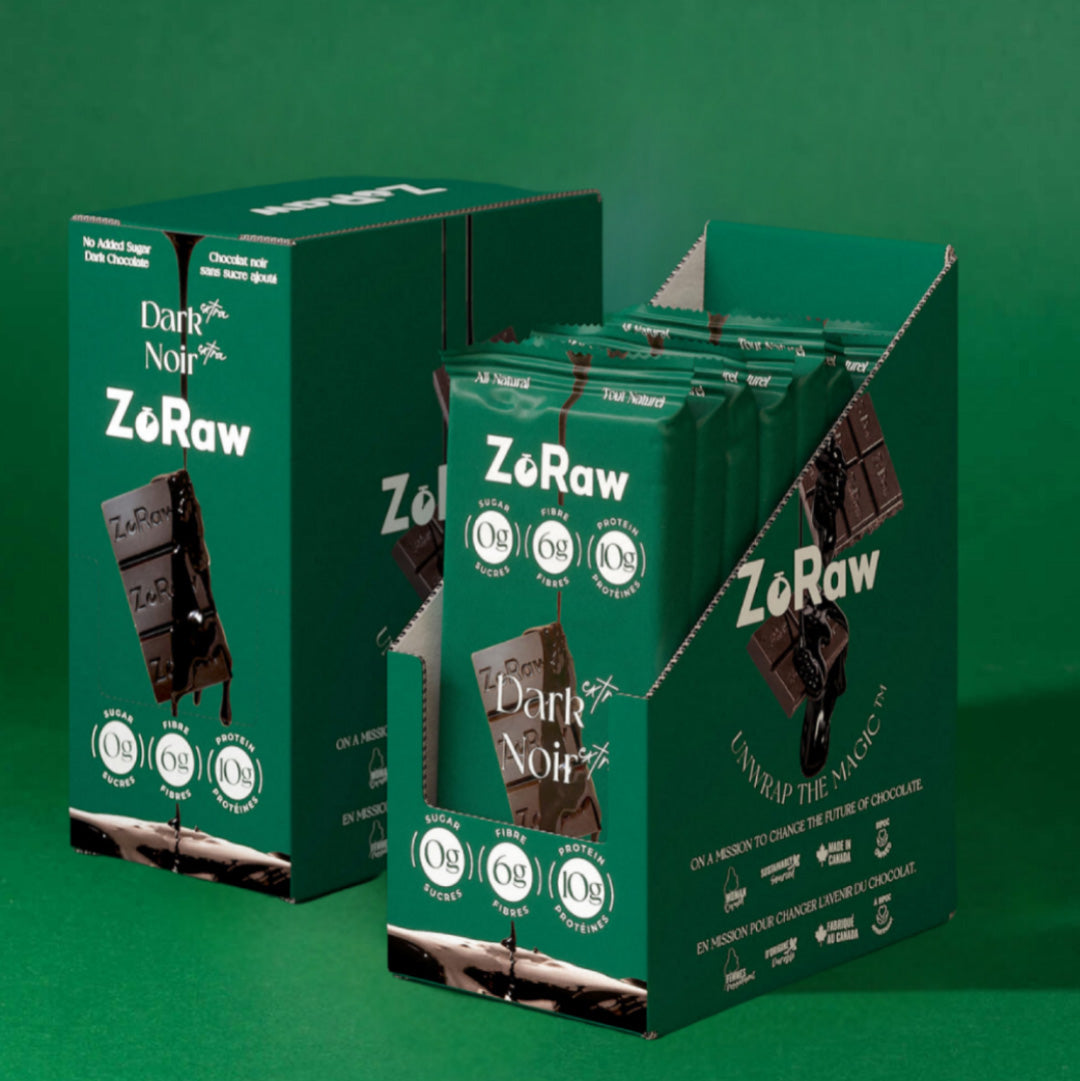 Extra Dark Chocolate Bar with Protein : ZoRaw Chocolates