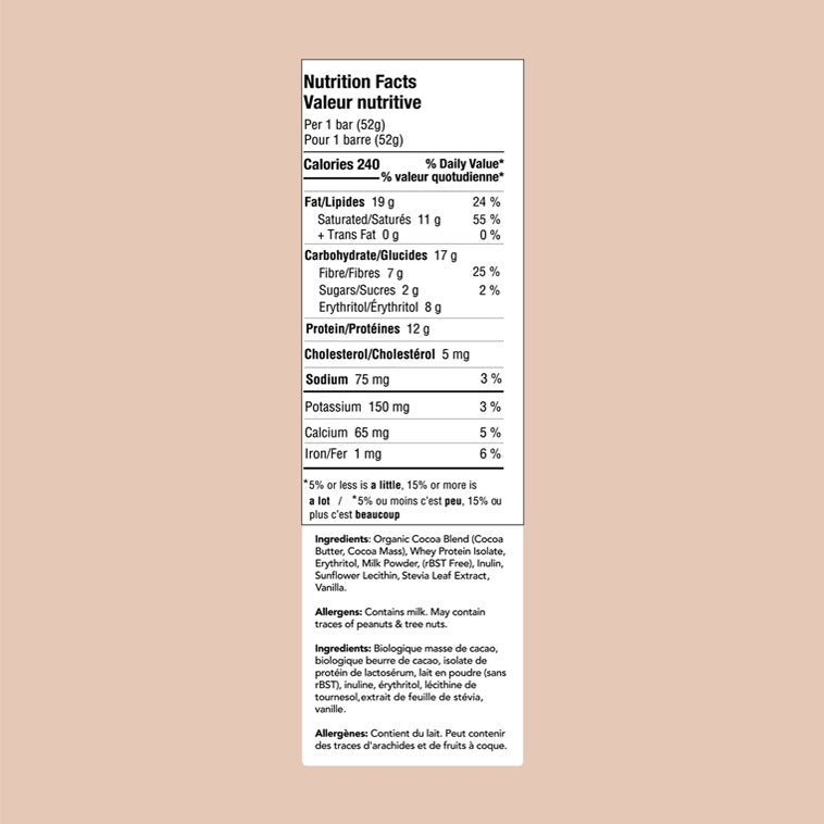 Milk Chocolate Bar With Protein ZoRaw Chocolates