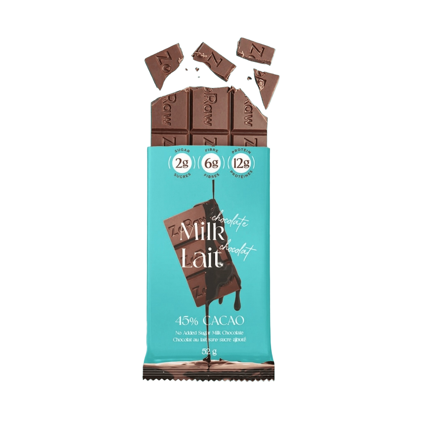 Cracked milk chocolate bar