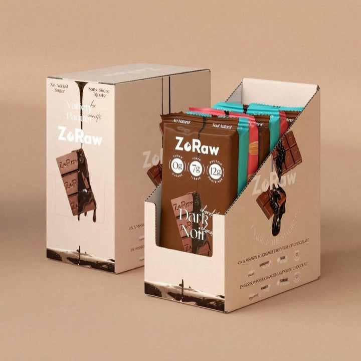 Variety Box of 12 Bars: 4 Almond + 4 Milk + 4 Dark